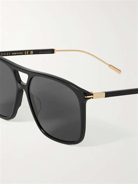 gucci aviator-style acetate sunglasses|Gucci aviator sunglasses men's.